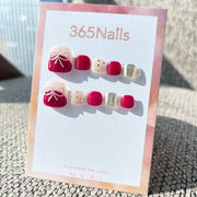 365nails: 復古絨面蝴蝶結 – 手工製足部穿戴甲