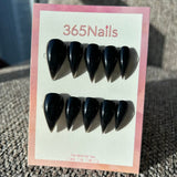 365Nails Glossy Black Long Stiletto Claw Dragon Nails