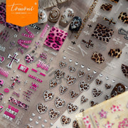 Y2K Leopard Collection: "Edgy Leopard" – 3D Embossed Nail Sticker