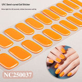 Semi-Cured Gel Nail Strips 3D Solid Color Glossy Design (MOQ=3)