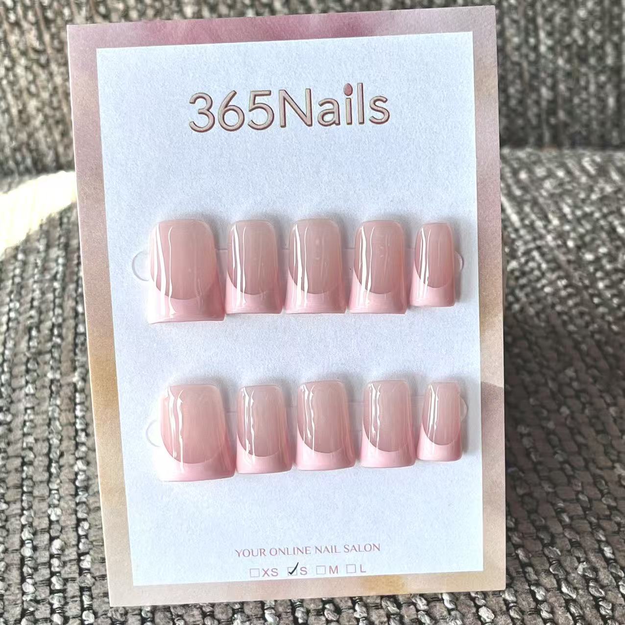 Handmade French patch manicure, multi-color and multi-reusable full coverage fake nail set