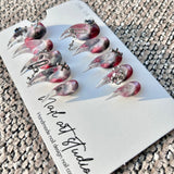 Midnight Vortex Gothic Claw Press On Nails｜Red‑Black Clear Stiletto with Silver Charms