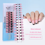 Nail Tips New  French press on nails 240 pieces boxed fake nail manicure work in progress matte full sticker French nail piece