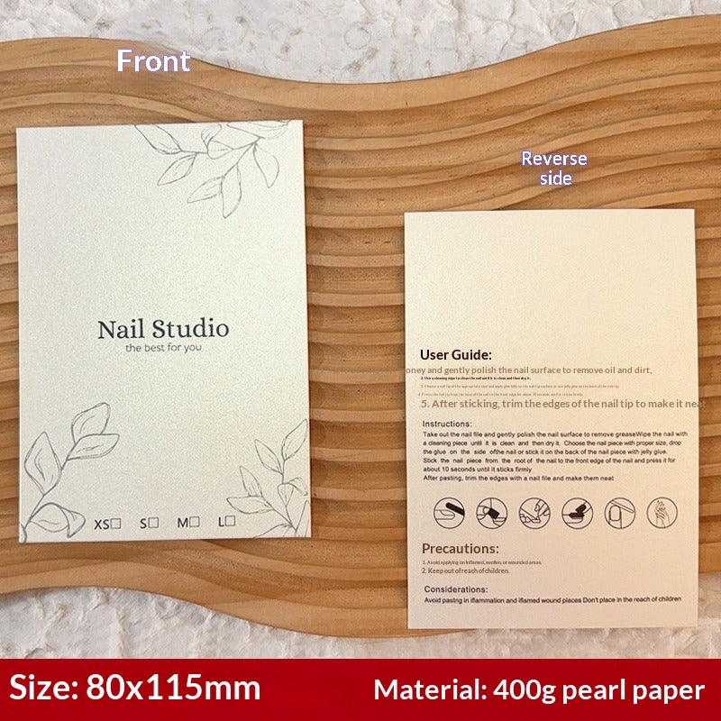 珍珠光澤手工製穿戴甲展示卡 (MOQ=50)