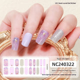 Semi-Cured Gel Nail Strips Gradient Rainbow Pastel Glossy Design (MOQ=3)