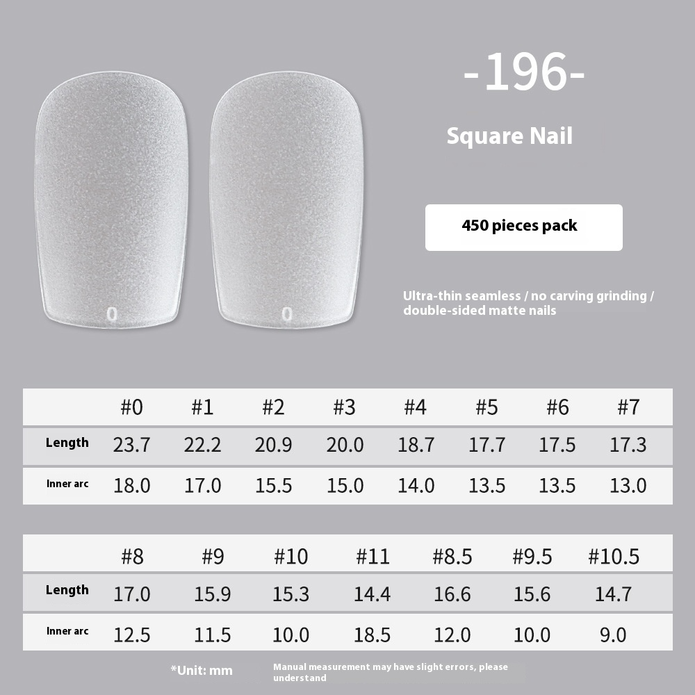 Nail Tips Amazon popular press on nails matte 450 almonds free of engraving ultra-thin and seamless patch manicure fake nails