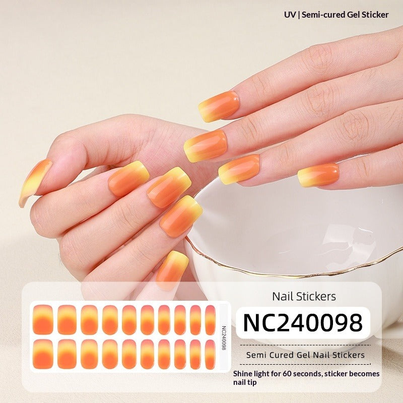 Semi-Cured Gel Nail Strips French Style Soft Color Gradient Glossy Set (MOQ=3)