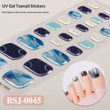 Semi-Cured Gel Nail Strips Toe Nails Gradient Bloom Glitter Glossy Set (MOQ=3)