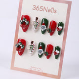 365Nails Wreath & Candy Cane Festive Almond Set