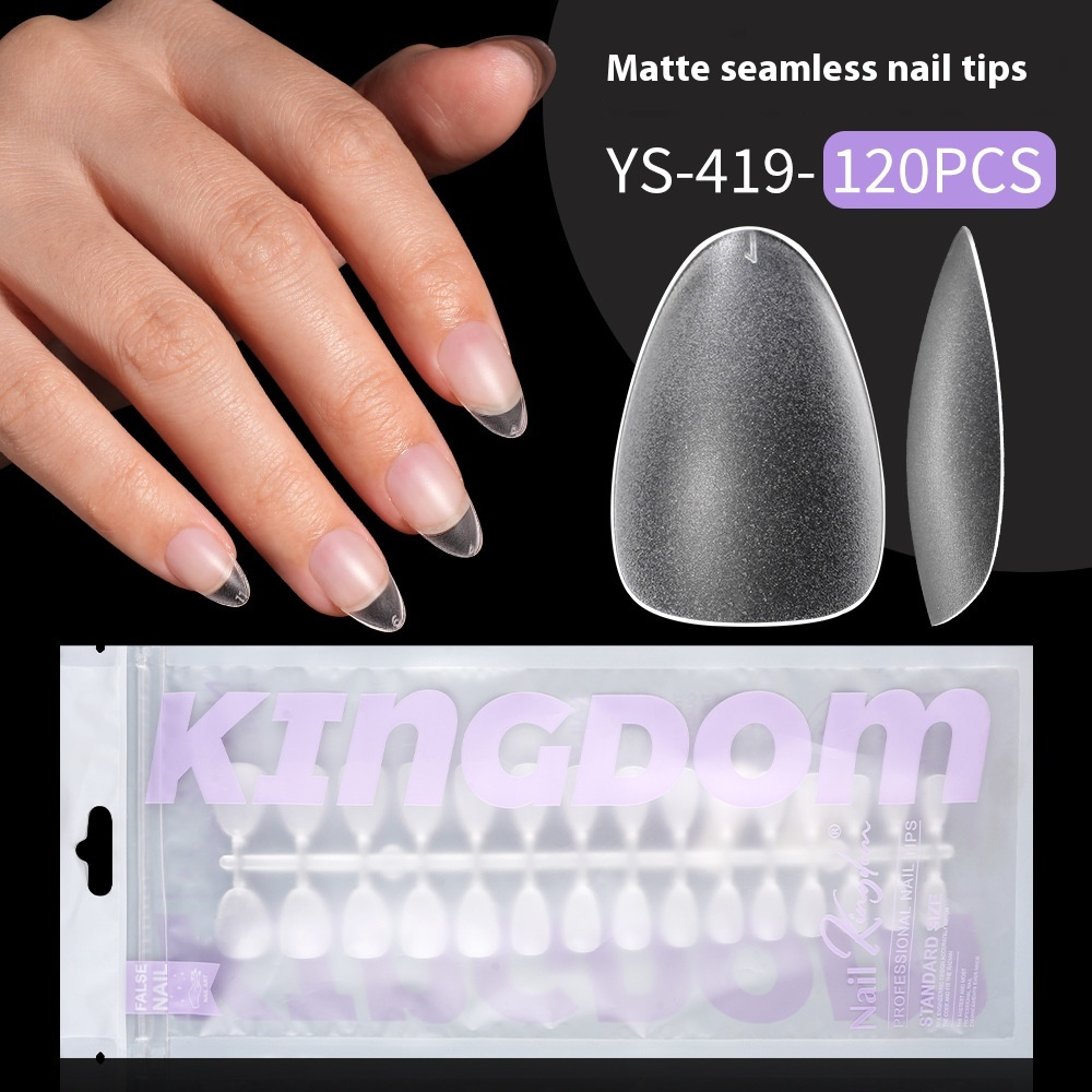 Nail Tips Special matte nail pads for nail salons, full number, seamless short almond short round nail 120 pcs, bagged patch nail pads