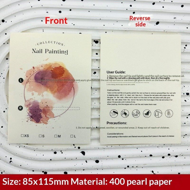 珍珠光澤手工製穿戴甲展示卡 (MOQ=50)