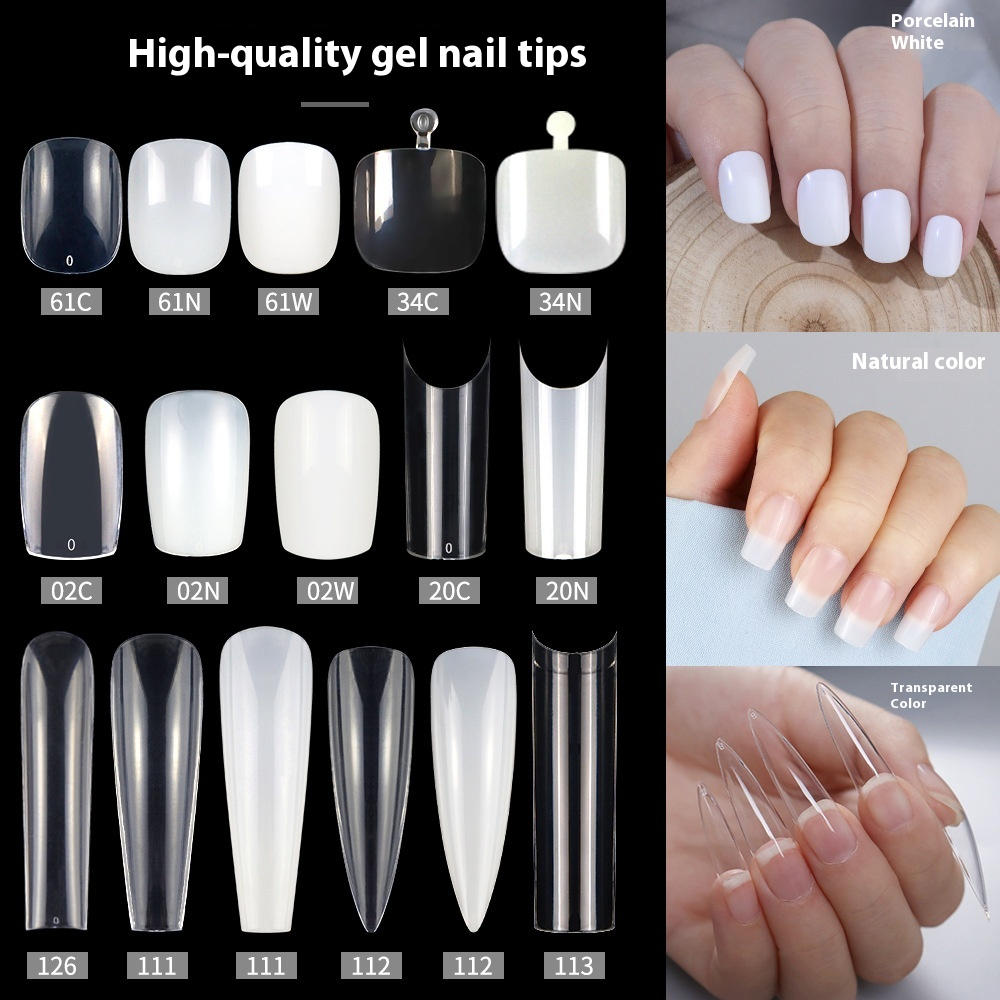 Nail Tips New French press on nails piece,  half sticker full sticker fake nail nail patch extended press on nails piece