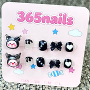 365nails: "Kuromi's Midnight Bow" – 3D Character Handmade Short Nails