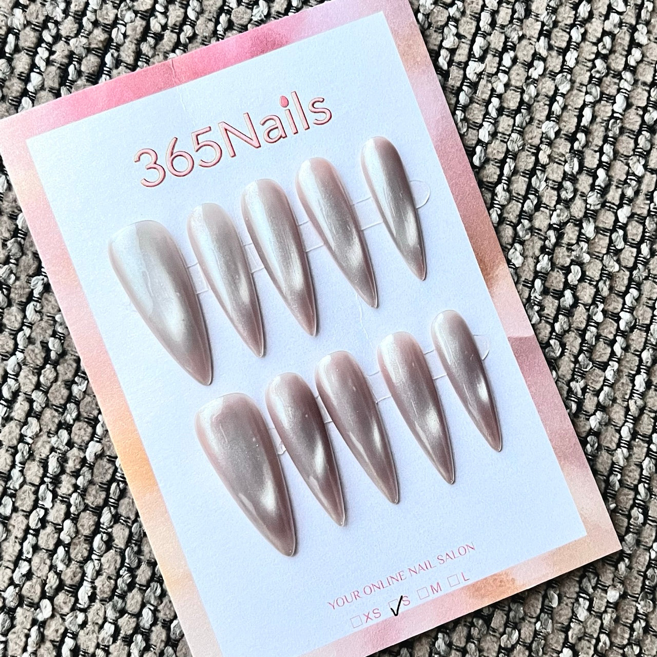 Shimmer Nude Almond Press-On Nails
