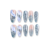 365nails sea‑salt blue water ripple with shell pearls press‑onsSold in packs of 5. Minimum order: 1 pack (5 pcs). Quantity = number of packs. Qty 1 = 5 pcs