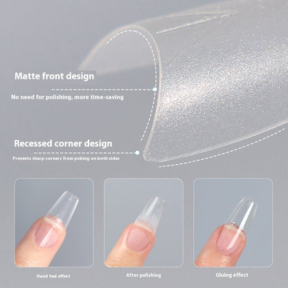 Nail Tips New nail plate matte trapezoidal half sticker 30 pieces, the whole full number is free of carving and grinding, seamless nail plate, fake nail wholesale