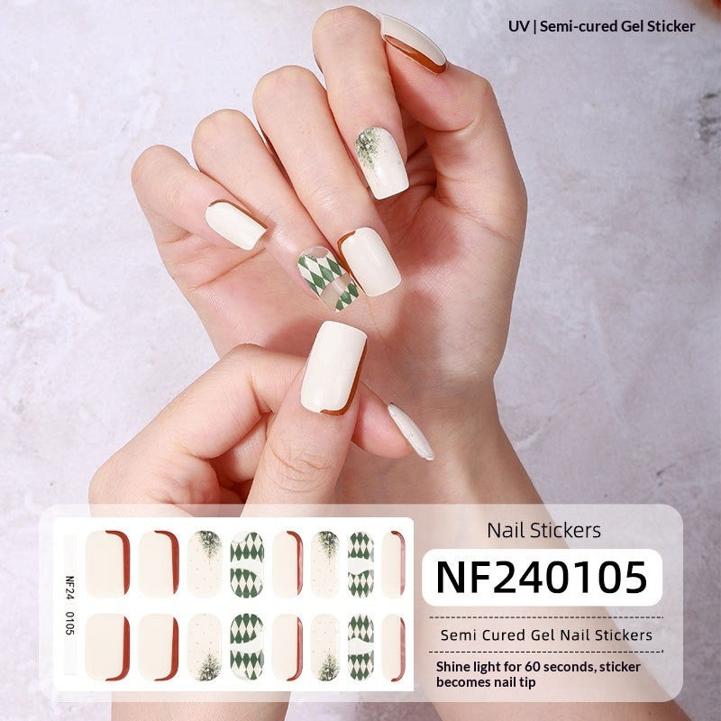 Semi-Cured Gel Nail Strips 3D Foil Glitter Glossy Design (MOQ=3)