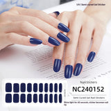 Semi-Cured Gel Nail Strips Solid Pearl Minimal Glossy Design (MOQ=3)