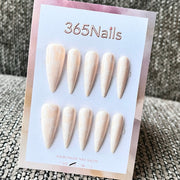 Nude Lace Almond Press-On Nails