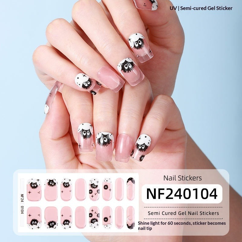 Semi-Cured Gel Nail Strips 3D Foil Glitter Glossy Design (MOQ=3)