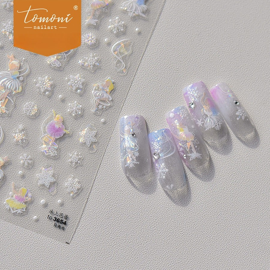 Holographic Butterfly & Star Nail Stickers – 5D Embossed Ethereal Set
