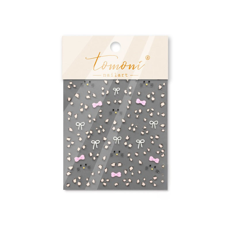 Leopard Print & Bow Nail Stickers – Cute Animal Print Collection