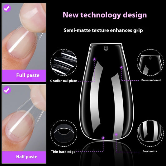 Nail Tips Nail pads for nail salons, transparent trapezoidal nail pads, ultra-thin and seamless nails 240 boxed nail pads