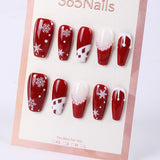 365Nails Ruby Snowfall French Coffin Set
