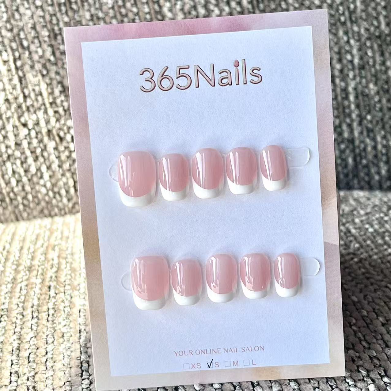 Handmade French patch manicure, multi-color and multi-reusable full coverage fake nail set