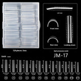 Nail Tips 120 transparent crystal nail molds, boxed with graduated crystal extension nail molds,  rapid phototherapy extension nail molds