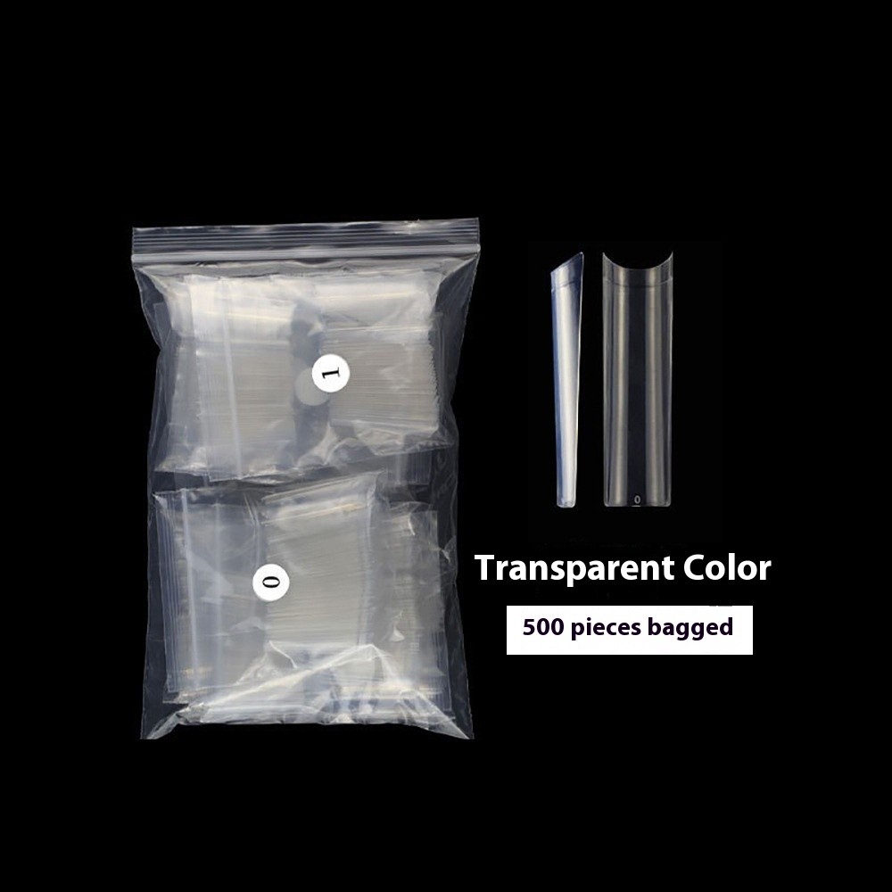 Long Clear Half Stick Water Pipe Nail Extension Tips (MOQ=3)
