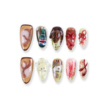 Abstract Art Press-On Nails with Hand-Painted and 3D Sculpted Details