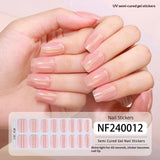 Semi-Cured Gel Nail Strips 3D Foil Gold Glossy Design (MOQ=3)