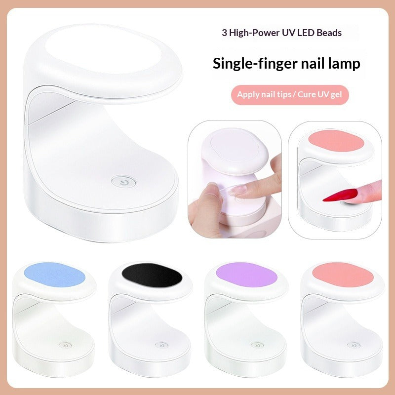 "Mini C-Shape Single Finger UV/LED Nail Lamp" - Fast Curing Press-On Tool