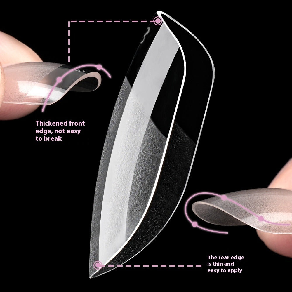 Nail Tips Semi-matte nail piece, short square, seamless, cut-free press on nails piece, short transparent full patch, manicure fake nail