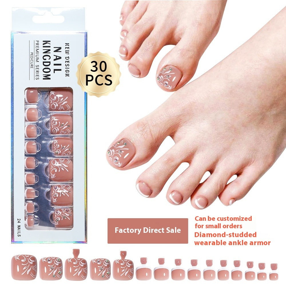 French press on nails and toenail simple and versatile removable prefabricated manicure advanced sense fake nail piece wholesale
