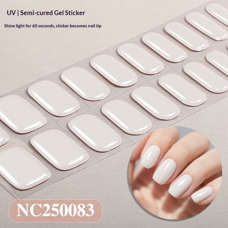 Semi-Cured Gel Nail Strips Solid Color Glossy Classic Design (MOQ=3)