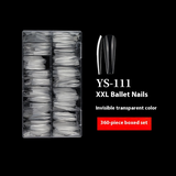 Nail Tips long ballet nail piece, French full sticker ballet fake nail piece, new extended transparent folded seamless ballet nail