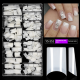 Nail Tips Transparent nail piece semi-sticker, light sticker, square nail 504 pieces, boxed, seamless and light , specially for patch-worn nail pieces