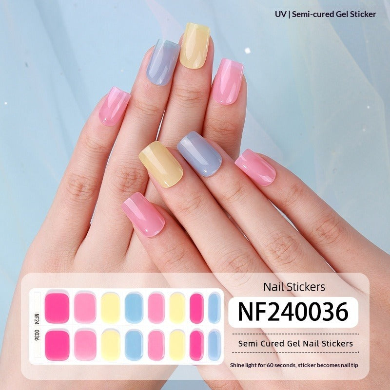 Semi-Cured Gel Nail Strips 3D Foil Gold Glossy Design (MOQ=3)