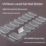 Semi-Cured Gel Nail Strips Minimal Solid Color Glossy Design (MOQ=3)
