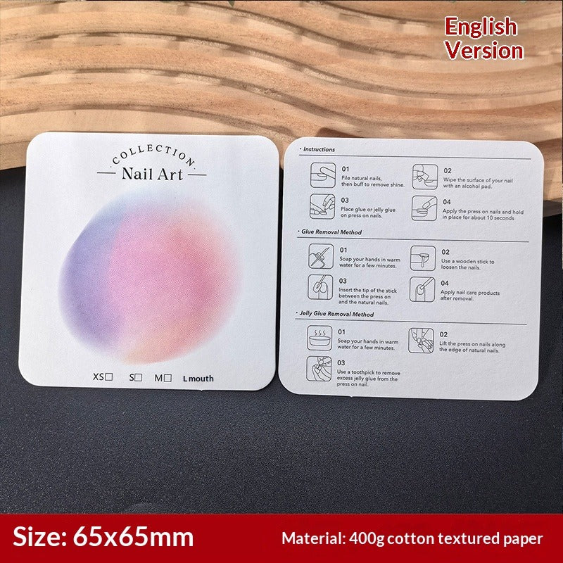 Soft Cotton Texture Press On Nail Display Cards (MOQ=50)