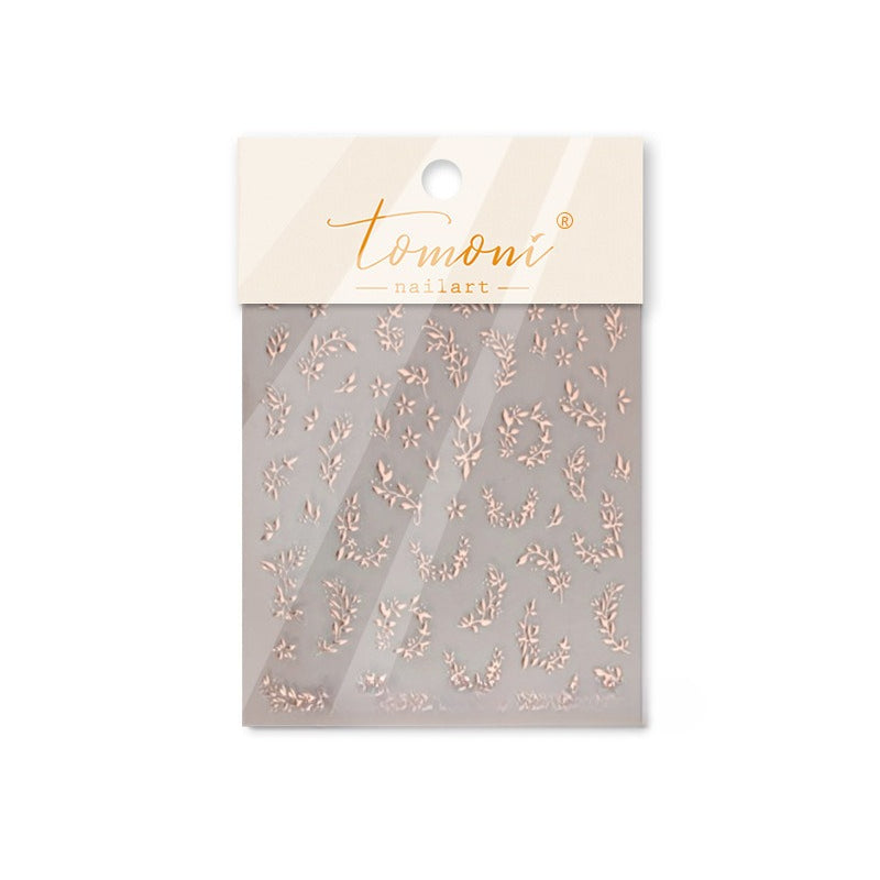 Gold Foil Foliage Nail Stickers – Botanical Metallic Collection