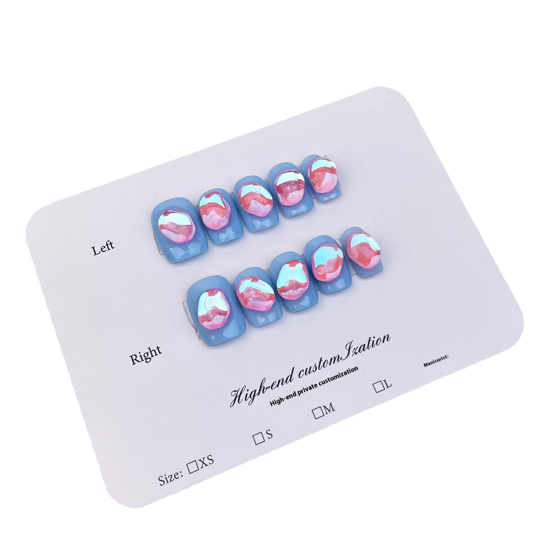 Parche de manicura hecho a mano, sencillo, con diseño de aurora brillante y diamante, para uñas cortas y usables | 365nails