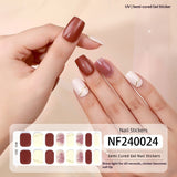 Semi-Cured Gel Nail Strips 3D Foil Gold Glossy Design (MOQ=3)