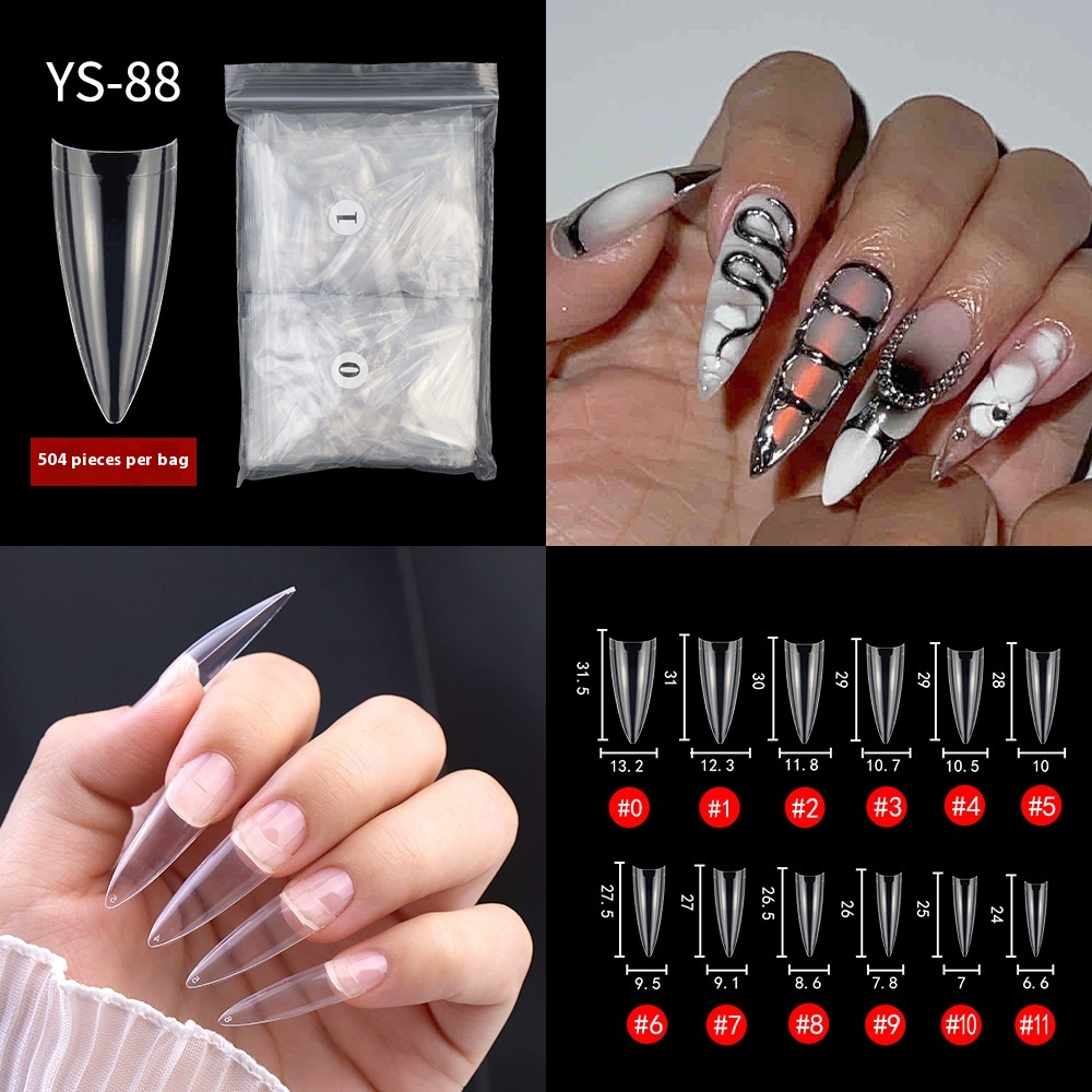 Nail Tips New French press on nails piece,  half sticker full sticker fake nail nail patch extended press on nails piece