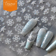 Floco de Neve de Tricô – Adesivos de Unha Confortáveis de Inverno