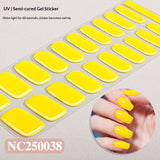 Semi-Cured Gel Nail Strips 3D Solid Color Glossy Design (MOQ=3)