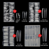 Nail Tips long ballet nail piece, French full sticker ballet fake nail piece, new extended transparent folded seamless ballet nail