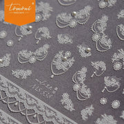 White Lace Crystal – Bridal Elegant Nail Art Stickers